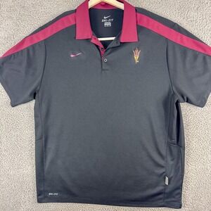 Arizona State Sun Devils Shirt Polo Mens 2XL NCAA Football Nike‎ Dri Fit